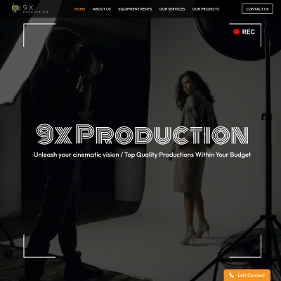 Screenshot of https://9xproduction.com/