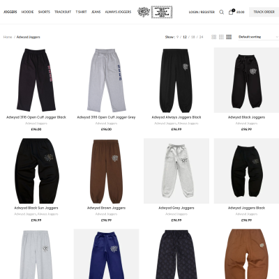 Screenshot of https://alwaysdowhatyoushoulddos.com/product-category/adwysd-joggers/