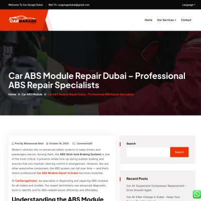 Screenshot of https://cargaragedubai.com/car-abs-module-repair-dubai-professional-abs-repair-specialists/