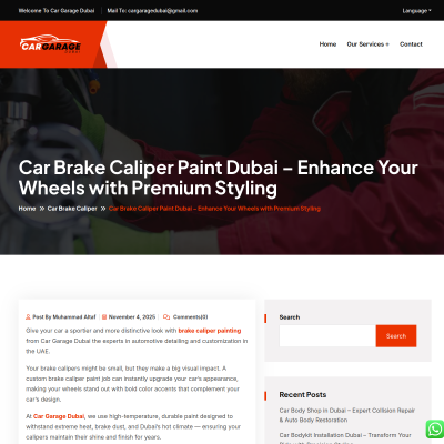 Screenshot of https://cargaragedubai.com/car-brake-caliper-paint-dubai-enhance-your-wheels-with-premium-styling/