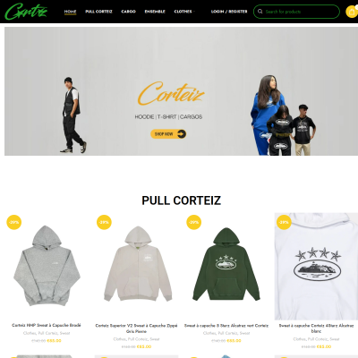 Screenshot of https://corteizofficialfr.com