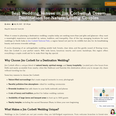 Screenshot of https://crestmonthotels.com/best-wedding-venues-in-jim-corbett/