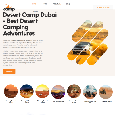 Screenshot of https://desertcampdubai.com