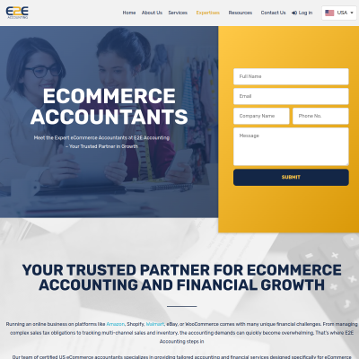 Screenshot of https://e2eaccounting.com/expertise/ecommerce-accountants/