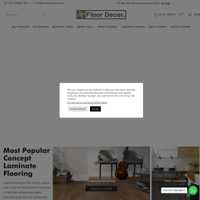 Screenshot of https://floordecorghana.com/