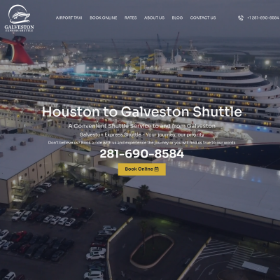 Screenshot of https://galvestonexpressshuttle.com