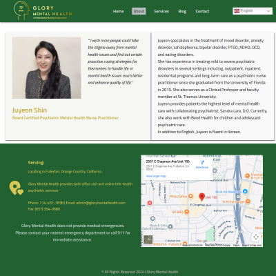 Screenshot of https://glorymentalhealth.com/about/