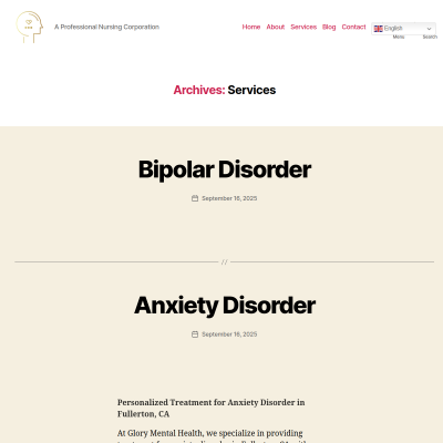 Screenshot of https://glorymentalhealth.com/services/