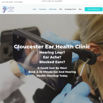 Screenshot of https://gloucesterearhealthclinic.co.uk