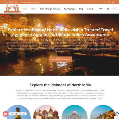 Screenshot of https://greattourindia.com/