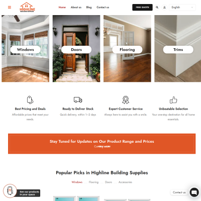 Screenshot of https://highlinesupplies.com/