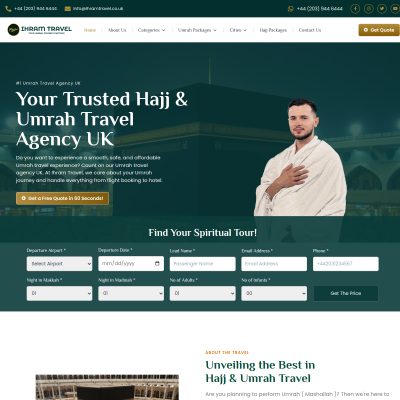 Screenshot of https://ihramtravel.co.uk/