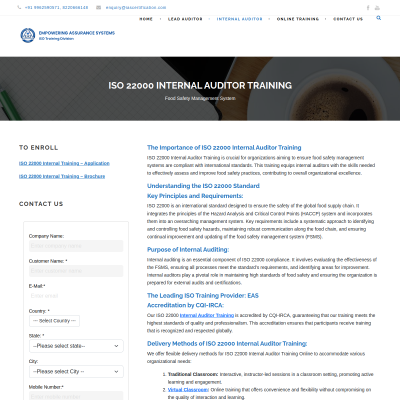 Screenshot of https://isoleadauditor.com/kuwait/iso-22000-internal-auditor-training-in-kuwait/
