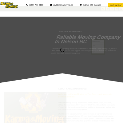 Screenshot of https://karmamoving.ca
