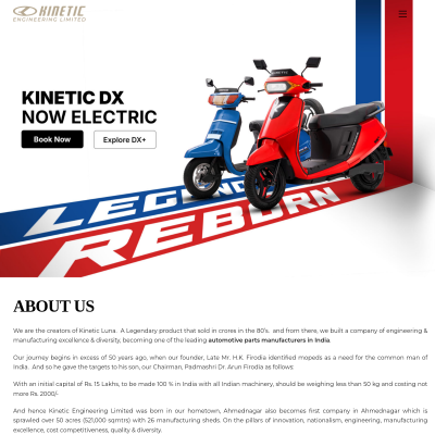 Screenshot of http://kineticindia.com/