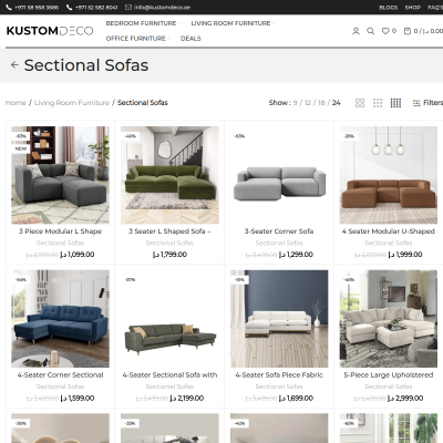 Screenshot of https://kustomdeco.ae/product-category/living-room-furniture/sectional-sofas/