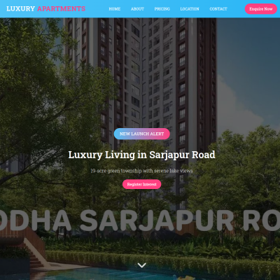 Screenshot of https://luxuryhomecollections.com/lodha-sarjapur-road