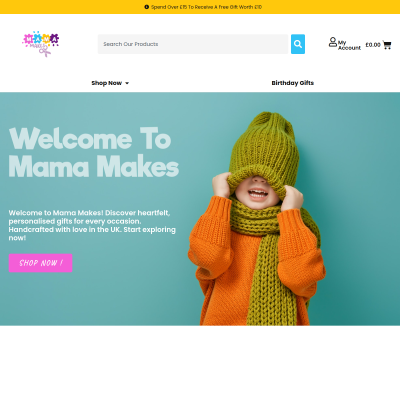 Screenshot of https://mamamakes.shop