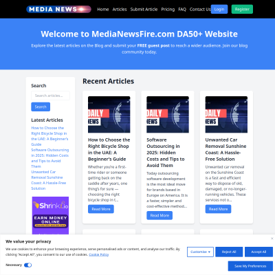 Screenshot of https://medianewsfire.com