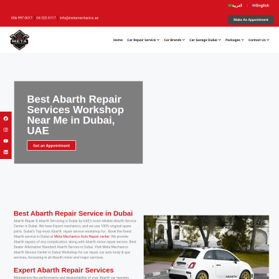 Screenshot of https://metamechanics.ae/abarth-repair-service/
