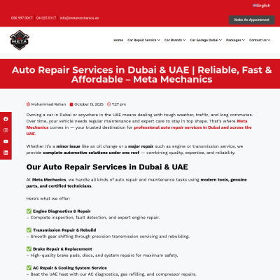 Screenshot of https://metamechanics.ae/auto-repair-services-in-dubai-uae-reliable-fast-affordable-meta-mechanics/