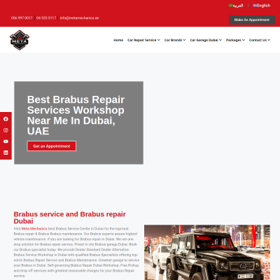 Screenshot of https://metamechanics.ae/brabus-repair-service/