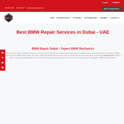 Screenshot of https://metamechanics.ae/car-brands/bmw-repair-dubai/