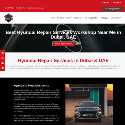 Screenshot of https://metamechanics.ae/car-brands/hyundai-repair-services/