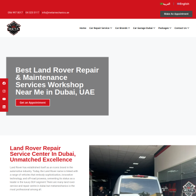 Screenshot of https://metamechanics.ae/car-brands/land-rover-service-and-repair-center/