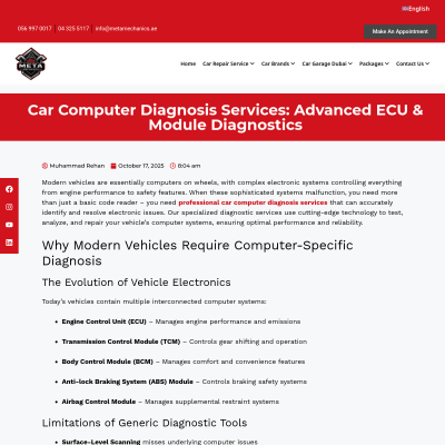 Screenshot of https://metamechanics.ae/car-computer-diagnosis-services-advanced-ecu-module-diagnostics/