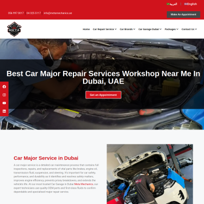 Screenshot of https://metamechanics.ae/car-major-service/