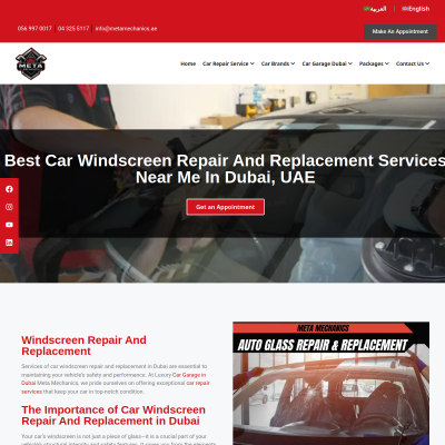 Screenshot of https://metamechanics.ae/car-repair-services/car-windscreen-repair-and-replacement-in-dubai/