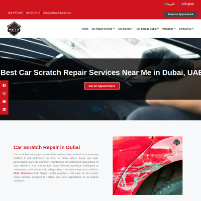 Screenshot of https://metamechanics.ae/car-scratch-repair/