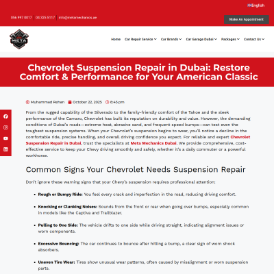 Screenshot of https://metamechanics.ae/chevrolet-suspension-repair-in-dubai-restore-comfort-performance-for-your-american-classic/