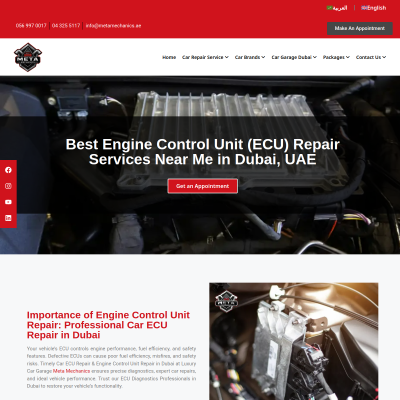 Screenshot of https://metamechanics.ae/engine-control-unit-repair/