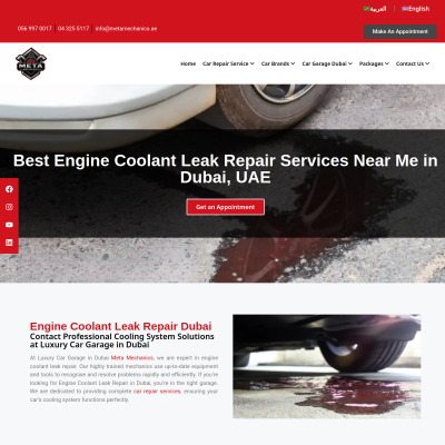 Screenshot of https://metamechanics.ae/engine-coolant-leak-repair/