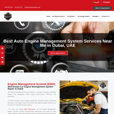 Screenshot of https://metamechanics.ae/engine-management-system-service/