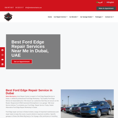 Screenshot of https://metamechanics.ae/ford-edge-repair-service/