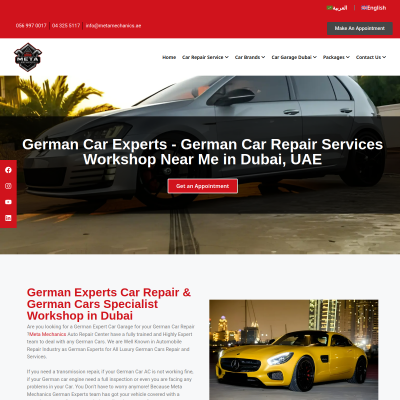 Screenshot of https://metamechanics.ae/german-car-repair/