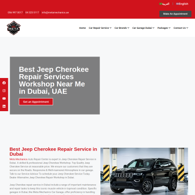 Screenshot of https://metamechanics.ae/jeep-cherokee-repair-service/