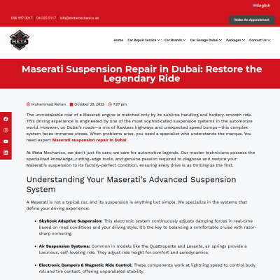 Screenshot of https://metamechanics.ae/maserati-suspension-repair-in-dubai-restore-the-legendary-ride/