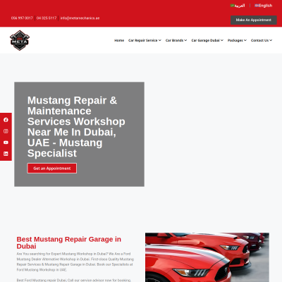 Screenshot of https://metamechanics.ae/mustang-repair-garage-in-dubai/