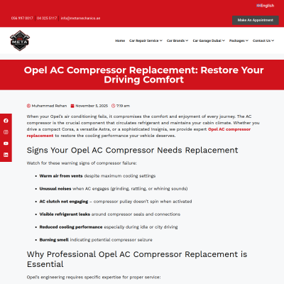 Screenshot of https://metamechanics.ae/opel-ac-compressor-replacement-restore-your-driving-comfort/