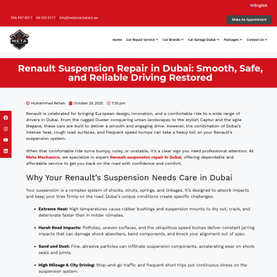 Screenshot of https://metamechanics.ae/renault-suspension-repair-in-dubai-smooth-safe-and-reliable-driving-restored/