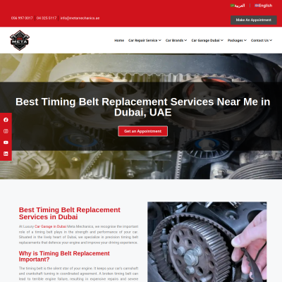 Screenshot of https://metamechanics.ae/timing-belt-replacement/