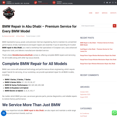 Screenshot of https://metamechanicsabudhabi.com/bmw-repair-in-abu-dhabi-premium-service-for-every-bmw-model/
