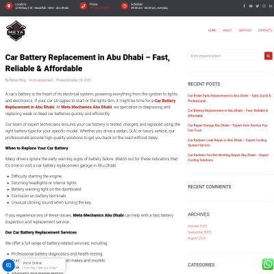 Screenshot of https://metamechanicsabudhabi.com/car-battery-replacement-in-abu-dhabi-fast-reliable-affordable/