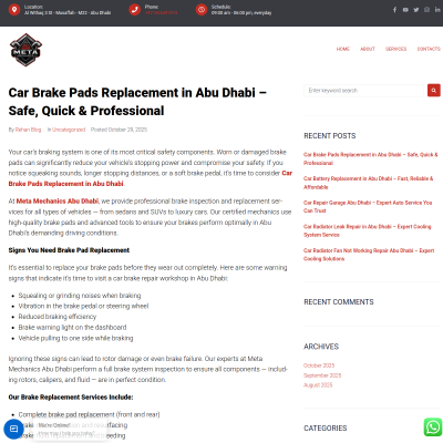 Screenshot of https://metamechanicsabudhabi.com/car-brake-pads-replacement-in-abu-dhabi-safe-quick-professional/