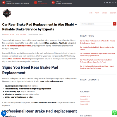 Screenshot of https://metamechanicsabudhabi.com/car-rear-brake-pad-replacement-in-abu-dhabi-reliable-brake-service-by-experts/