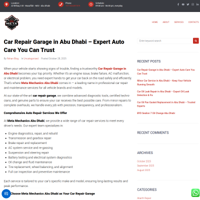 Screenshot of https://metamechanicsabudhabi.com/car-repair-garage-in-abu-dhabi-expert-auto-care-you-can-trust/